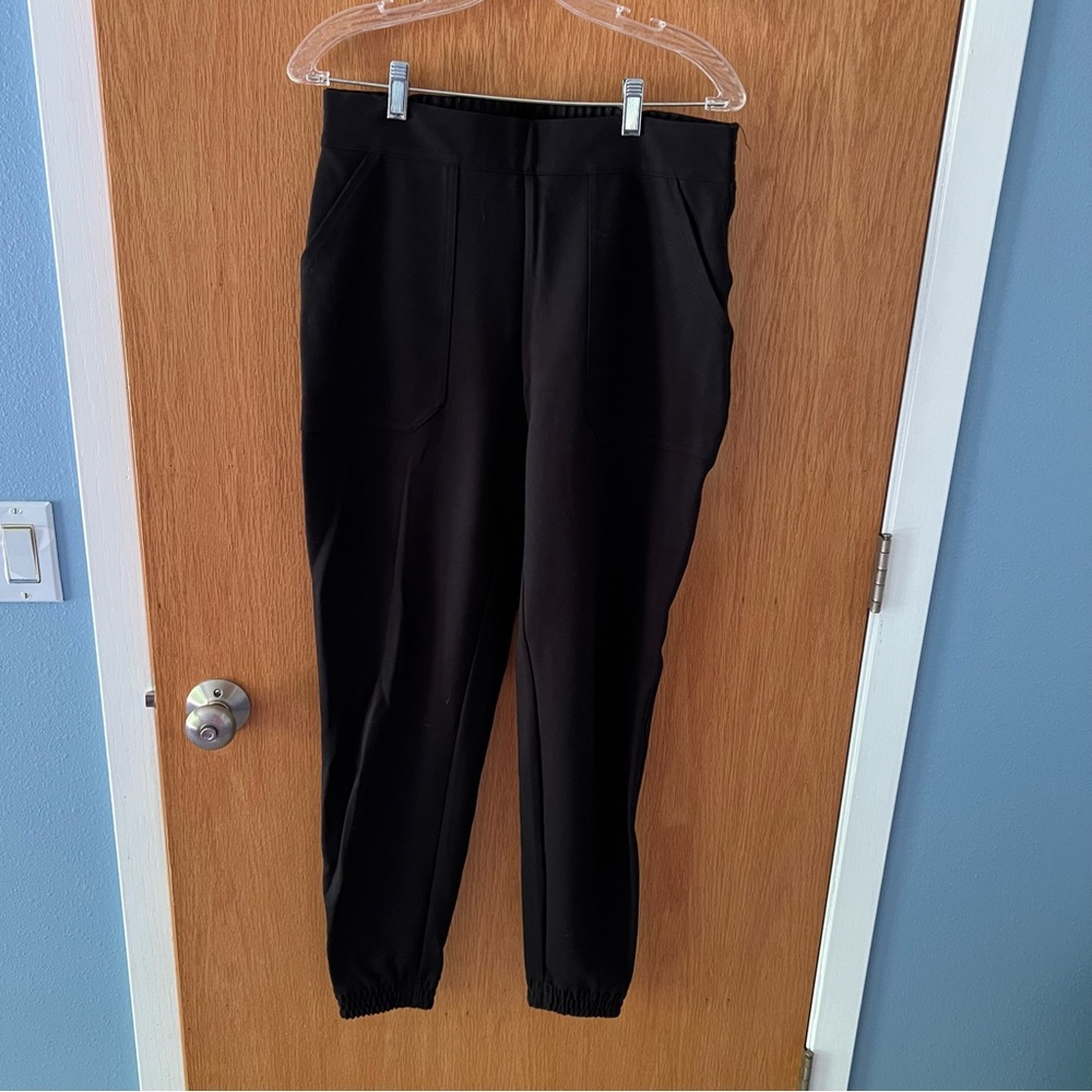 SPANX Black Jogger Sweatpants Elastic Waistband Tapered Fit